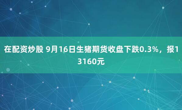 在配资炒股 9月16日生猪期货收盘下跌0.3%，报13160元
